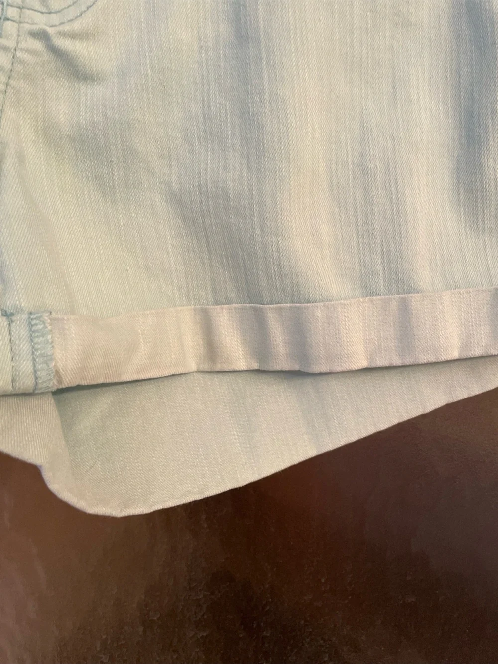 Y2K Express Jeans Denim Short Shorts Sky Blue Size 12 Bratz Preppy Cuffed